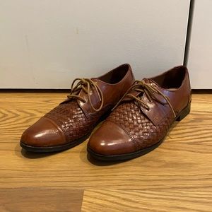 Cole Haan Woven Brown Leather Loafers 5.5